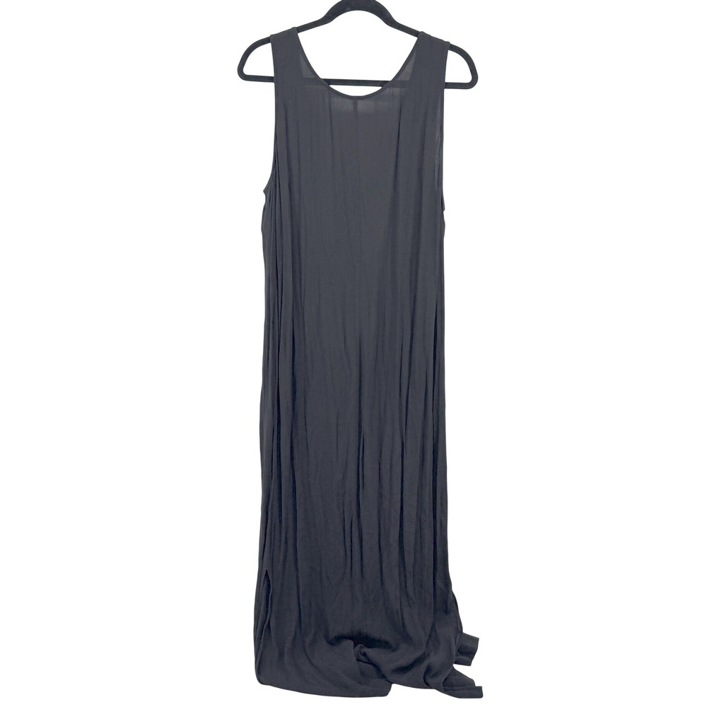 Madewell Maxi Dress Button Front Large Black Women Sleeveless Casual Boho Flowy